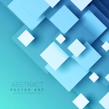Blue background with geometric square shapes Stock Illustration