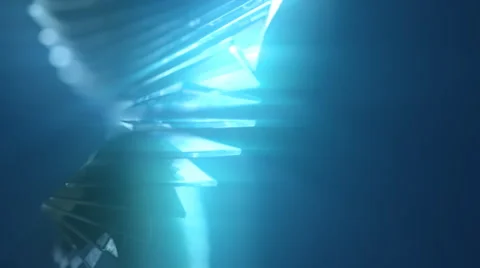 Blue background with glass spiral. Loop. Stock Footage 44560456