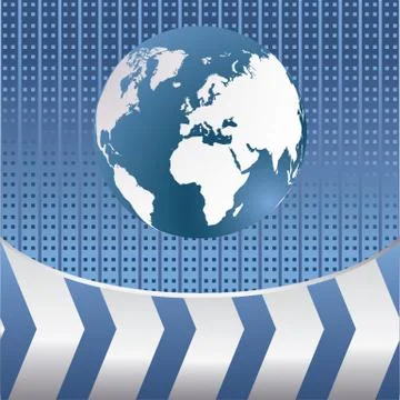 Blue background with globe Stock Illustration
