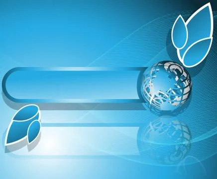 Blue background with globe Stock Illustration