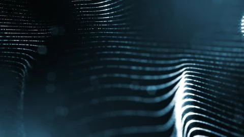Blue background of glowing particles with depth of field and bokeh as microworld 스톡 사진
