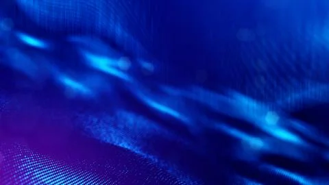 Blue background of glowing particles with depth of field and bokeh as microworld 스톡 사진