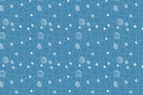 Blue background. Hand-drawn white dot pattern Illustrazione stock