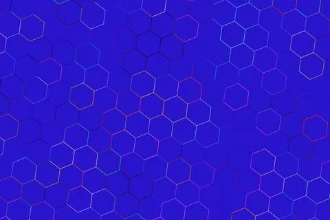 Blue background with hexagon pattern for technology design Stock Photos