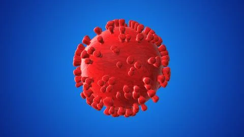 Blue Background Highlighting Virus Structure Illustration