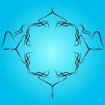 Blue background illustration with black frame for your text Stock Illustration