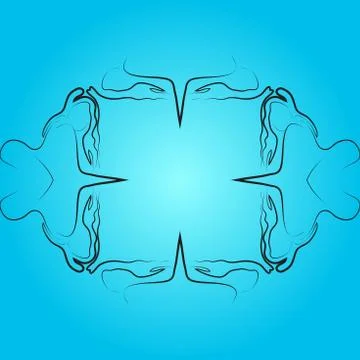 Blue background illustration with black frame for your text Stock Illustration