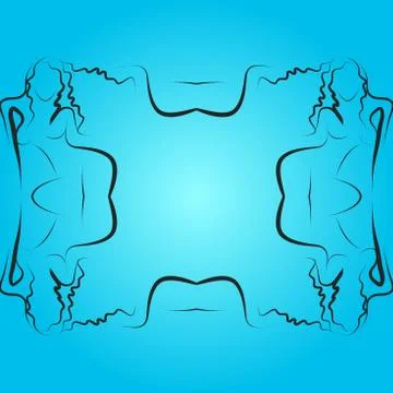Blue background illustration with black frame for your text Stock Illustration