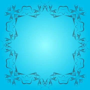 Blue background illustration with black frame for your text Stock Illustration