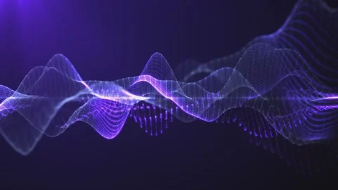 Blue background of information technology waves. Futuristic digital wave Stock Footage 340534027