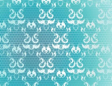 Blue background with lace Stock Illustration