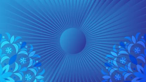 A blue background with a large sun in the center Stock Illustration