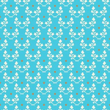 Blue background of leaves and dots Ilustración de archivo