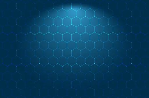 Blue background, light, hexagon Blue pastel medical and tech background wit.. Stock Illustration