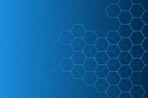 Blue background, light, hexagon Blue pastel medical and tech background wit.. Stock Illustration