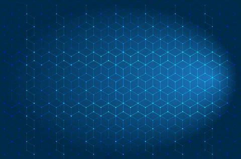 Blue background, light, hexagon Blue pastel medical and tech background wit.. Illustrazione stock