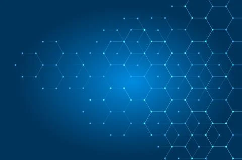 Blue background, light, hexagon Blue pastel medical and tech background wit.. Stock Illustration