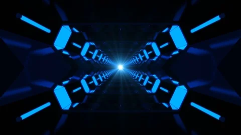 Blue Background Looped Tunnel Stock Footage 99368465