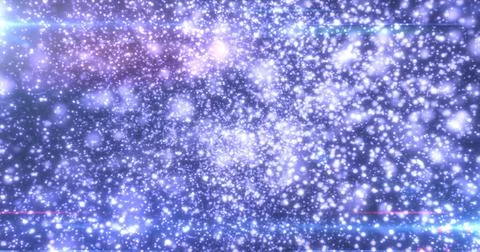 Blue background of many blurred circles with bokeh effect of energy magical.. Illustrazione stock