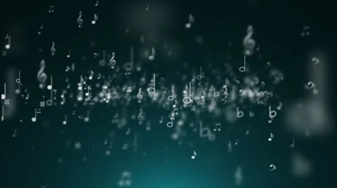 Blue background of music notes Stock Footage 60771996