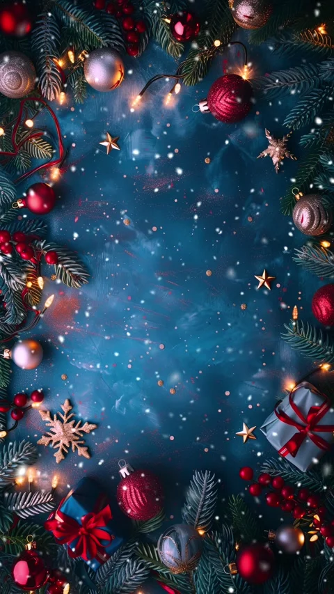 Blue background. New Year holidays. Looped snow. Vídeo Stock 290992225