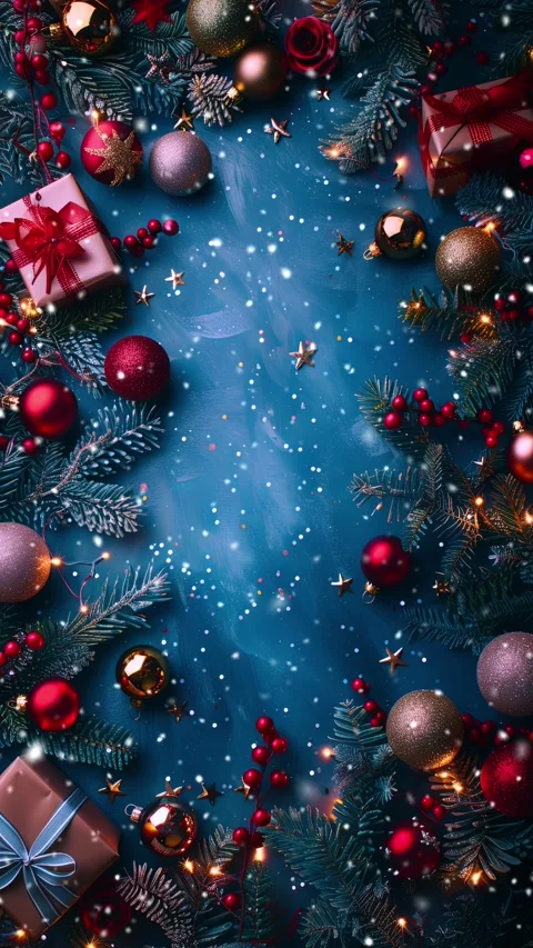 Blue background. New Year holidays. Looped snow. Stock Footage 290992537