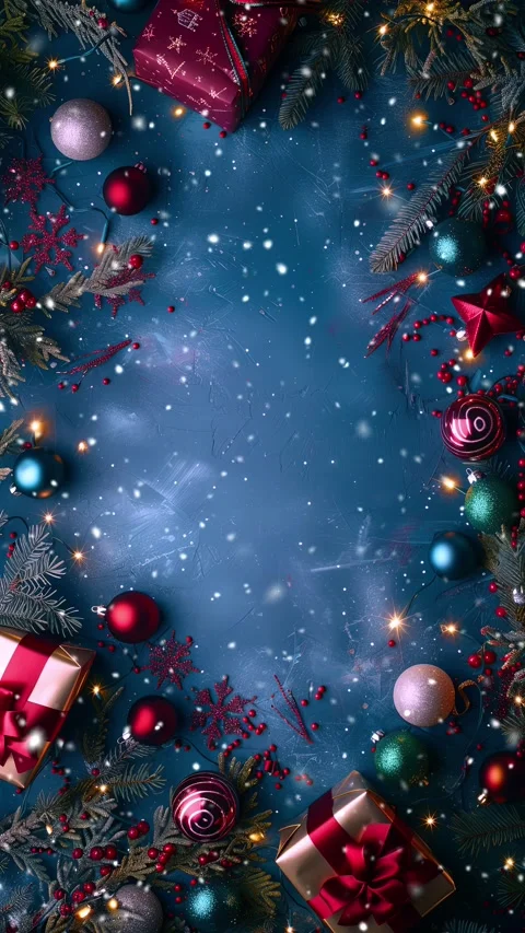 Blue background. New Year holidays. Looped snow. Stock Footage 290992558