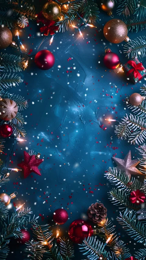 Blue background. New Year holidays. Looped snow. Stock Footage 290992682