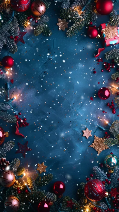 Blue background. New Year holidays. Looped snow. Stock Footage 290992683