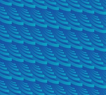 Blue background in optical art style with slant stripes composed of crescents Stock Illustration