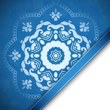 Blue background with ornament Illustrazione stock