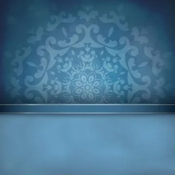 Blue background with ornament Stock Illustration