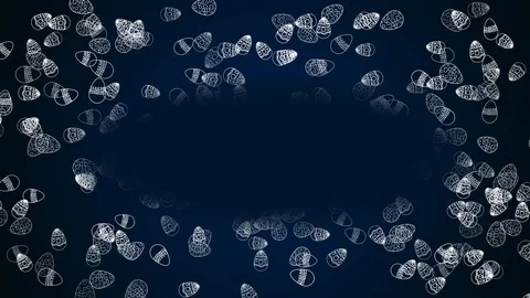 Blue background with painted eggs. Paints are drawn by hand, painted eggs Stock Footage 105542287