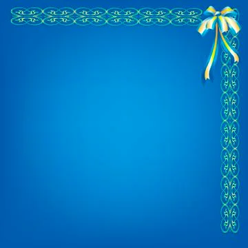Blue background with pattern and bow Stock Illustration