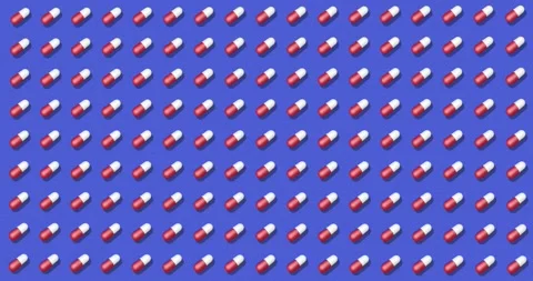 Blue Background with pills. Backdrop with bright pattern for instagram, facebook Stock Footage 138368187