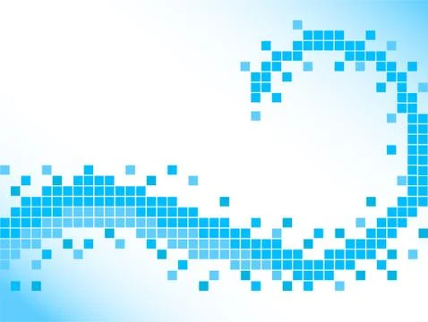 Blue background with pixels Stock Illustration