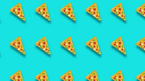 Blue background pizza Stock Footage 188530143