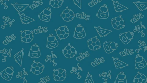 Blue background with playful doodles Stock Footage 335710832
