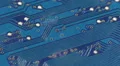 Blue Background Print Texture Scheme Electronic Board Connectivity Line Circuits HD Footage