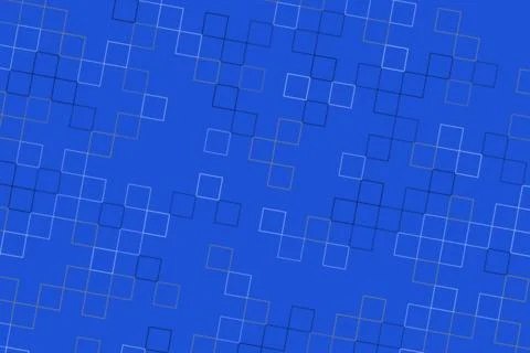 Blue background with scattered small square patterns Stockillustratie