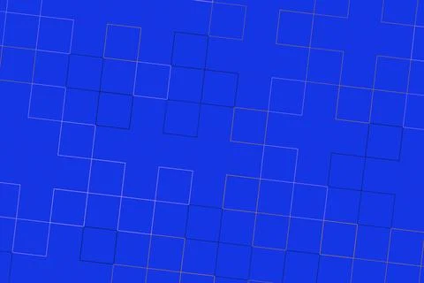 Blue background with scattered square outlines pattern Ilustración de archivo