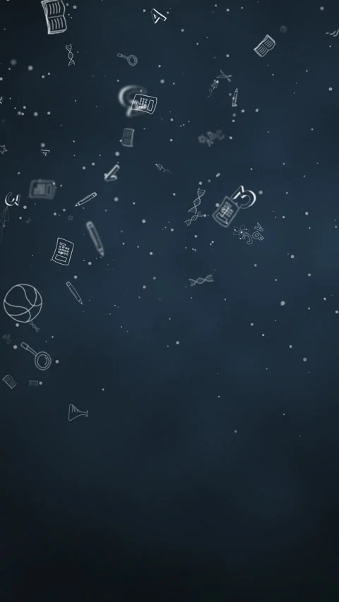 Blue background with school elements. Seamless pattern with education icon. Stock Footage 280987770