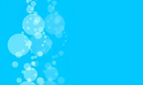 On the blue background small e big white bubbles Stock Illustration
