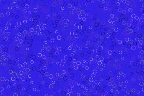 Blue background with small glowing bubbles and circles Illustrazione stock