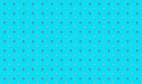 Blue background with small orange and yellow umbrella pattern Stock Illustration