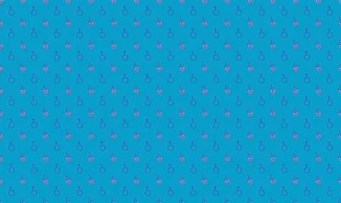 Blue background with small pink and purple flower pattern Stock Illustration