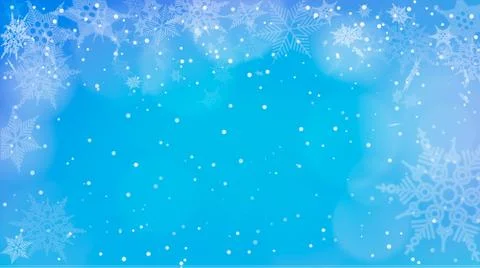 Blue background with snowfall. Vector illustration of blue winter background Stock Illustration