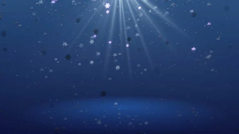 Blue background with snowflake and ray spot loop. Stock Footage 98178980