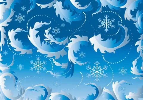 Blue background with snowflake Stock Illustration