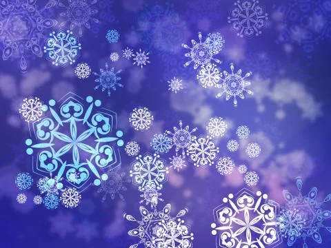 Blue Background with Snowflakes Stock Illustration